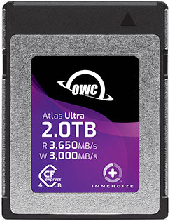 2TB OWC Atlas Ultra; CFexpress 4.0 Type B Memory Card